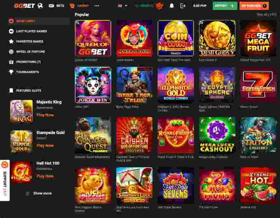 GGBet casino games