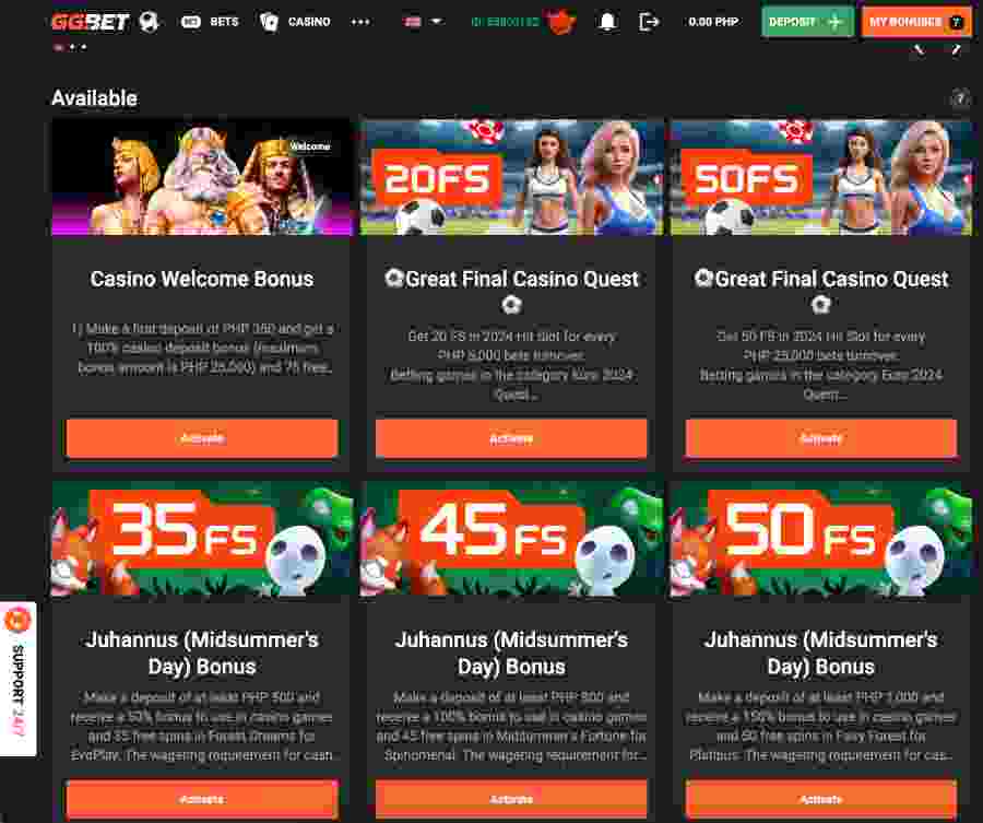 GGBet casino promotions